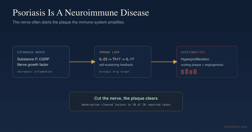 Psoriasis As A Neuroimmune Disease: Neurogenic Inflammation, NGF, And Why Cutting A Nerve Can Clear A Plaque