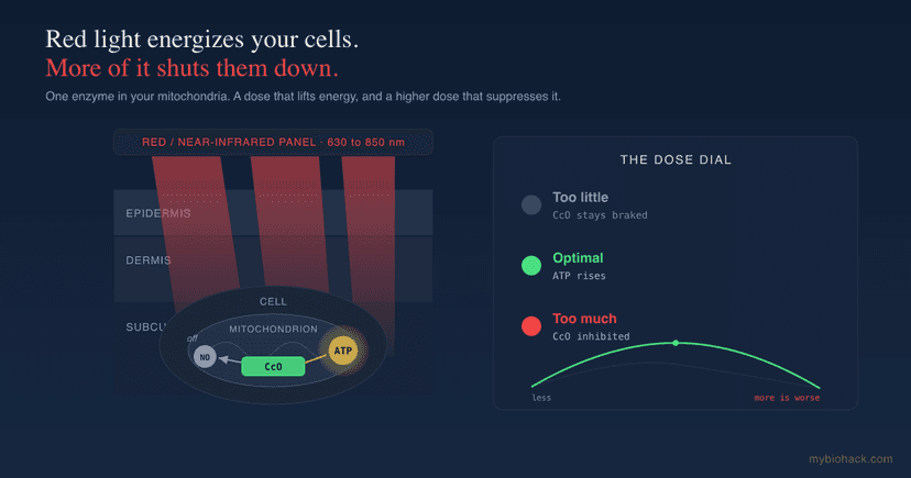 Red Light Therapy Has A Dose Ceiling: Why More Light Eventually Shuts Your Cells Down
