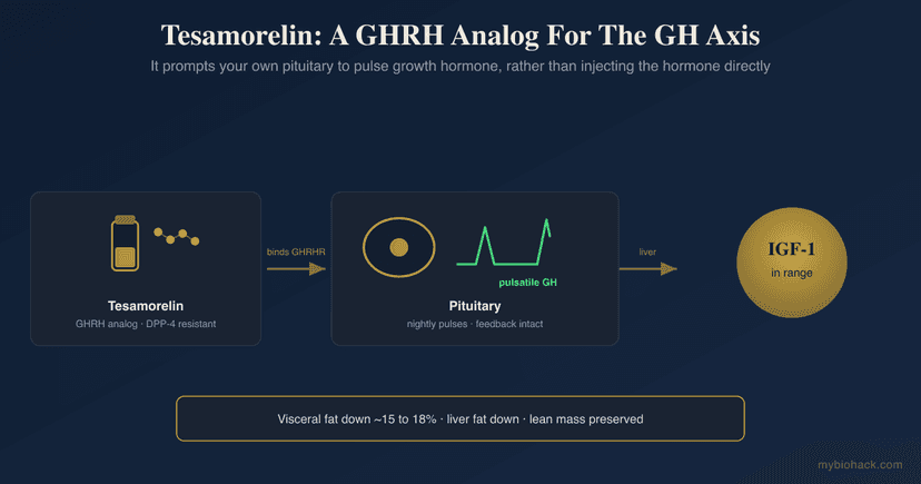 7 Benefits Of Tesamorelin: The GHRH Peptide For Visceral Fat, Liver Fat, And The IGF-1 Axis