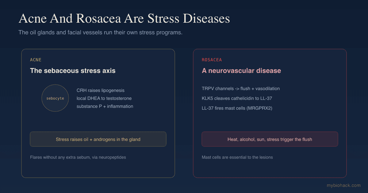Acne And Rosacea Are Stress Diseases: The Sebaceous Gland's Own Cortisol Axis