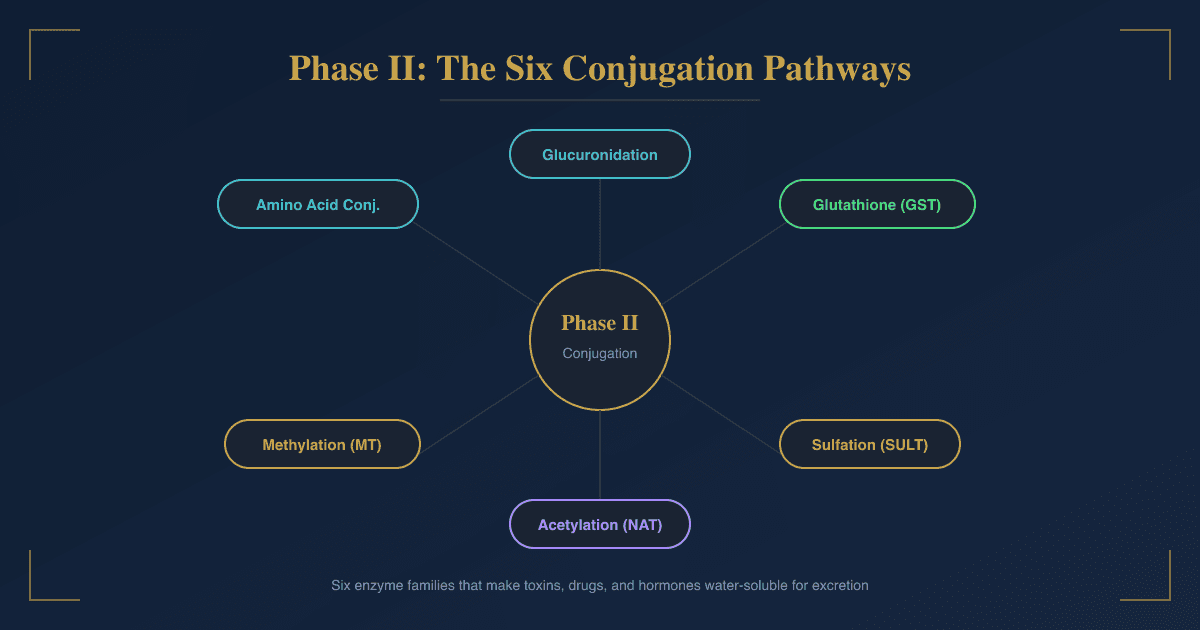 Phase II Detoxification: The Six Conjugation Pathways That Make Toxins Water-Soluble
