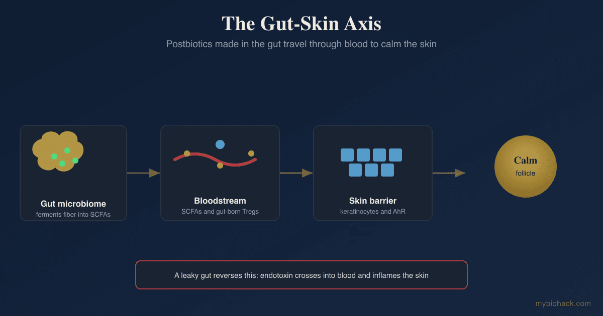 The Gut-Skin Axis: How Postbiotics And SCFAs Reach The Follicle