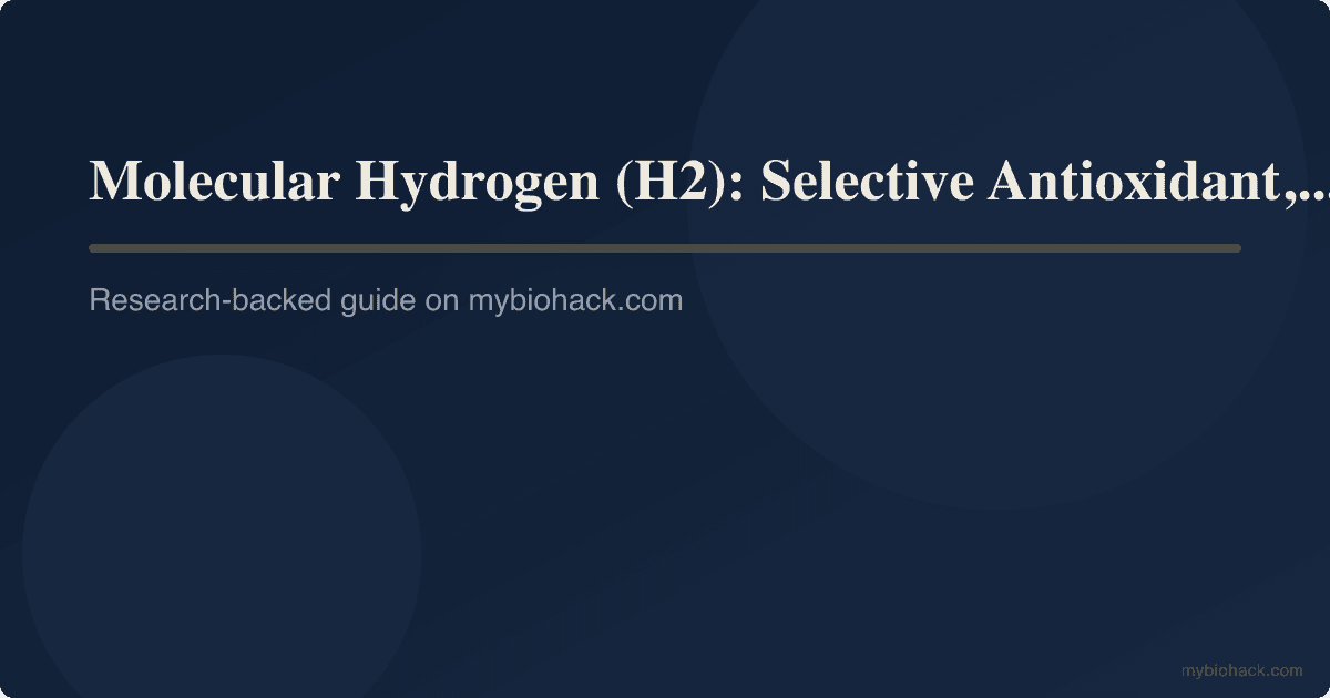 Molecular Hydrogen (H2): Selective Antioxidant, Gut, And Fatigue
