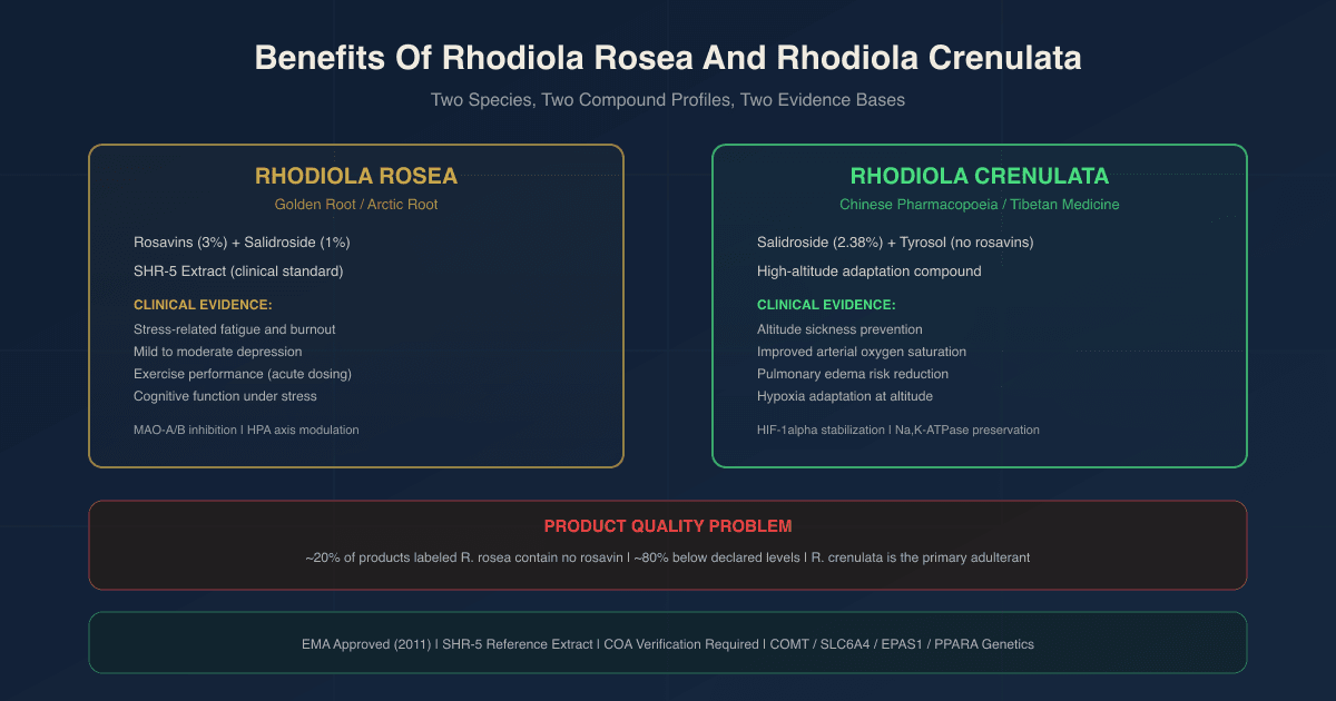 Benefits Of Rhodiola Rosea And Rhodiola Crenulata