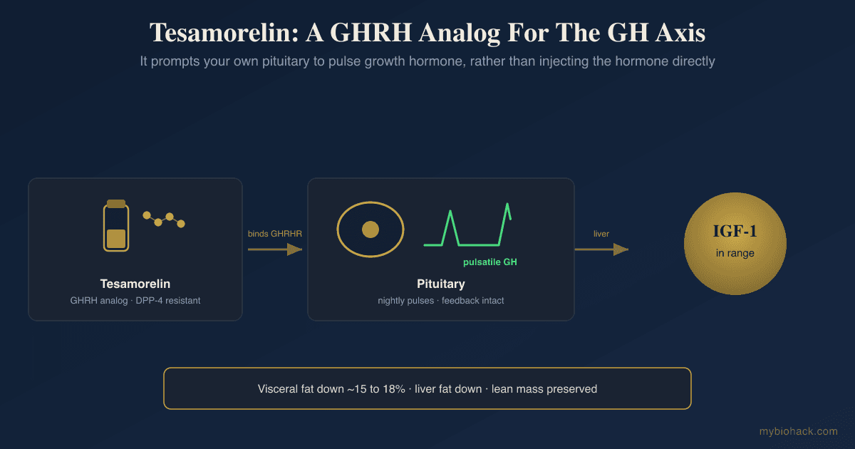 7 Benefits Of Tesamorelin: The GHRH Peptide For Visceral Fat, Liver Fat, And The IGF-1 Axis